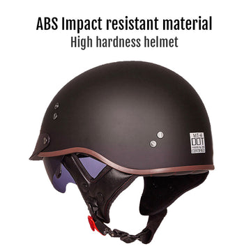 Vintage Half Face Motorcycle Helmet Gloss Black